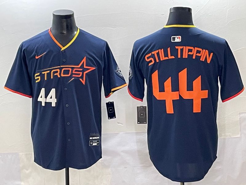 Men 2025 Houston Astros #44 Still Tippin Blue Three generations Joint Name Nike MLB Jersey style 2->houston astros->MLB Jersey